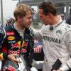 Die beiden größten deutschen Formel-1-Piloten: Sebastian Vettel (l.) und Michael Schumacher.