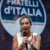 Giorgia Meloni, Parteichefin von Fratelli d'Italia, ist die einzige Oppositionskandidatin bei der italienischen Wahlwahl. 