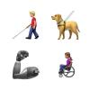 Blindenhund, Prothese, Rollstuhlfahrerin: Die Messenger-Kommunikation soll inklusiver werden, wie etwa die neuen, ab Herbst verfügbaren Apple-Emojis zeigen.