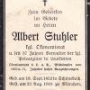 Sterbebild von Albert Stuhler (mit falschem Geburtsdatum) aus dem Archiv von Anton Welzhofer.
