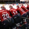 Die Eishockeyspieler der Devils Ulm/Neu-Ulm blicken dem Derby gegen die Eisbären Burgau entgegen. 	