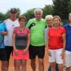 Das Mixed-Meisterteam des TC Riesbürg (von links): Alexia Gritzbach, Alfred Singer, Michael Schulz, Heike Geiß, Joachim Herrling, Inge Spieth, Gisela Hahn, Josef Tischinger und Melanie Slavik. 	