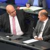Finanzminister Olaf Scholz und Wirtschaftsminister Peter Altmaier bei der Sondersitzung des Bundestags.