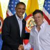 US-Präsident Obama mit Kolumbiens Präsident Juan Manuel Santos beim Amerikagipfel im kolumbianischen Cartagena. 