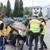 Die Bayerische Polizei hat an der Rastanlage Leipheim an der Autobahn A8 Motorräder vor dem Harledy-Davidson-Treffen am Faaker See in Österreich kontrolliert.