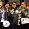 Allen Grund zur Freude hatten die Kühbacher „Gold-Damen“ (von links) Regina Gilg, Marianne Weigl, Veronika Filgertshofer, Jessica Gamböck und Helga Salvamoser nach dem Gewinn der deutschen Meisterschaft.  	