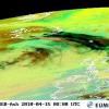 Sattelitenbild der Aschewolken über Nordeuropa - ausgehend von Islands Vulkanausbruch. 