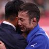 Naohisa Takato feiert seinen Olympiasieg im Judo-Finale gegen den Chinesen Wei Yung Yang.  	