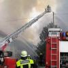 Zu einem Großbrand in Erisried rückte die Feuerwehr aus. Bild: Lippmann