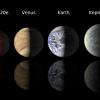Die Exoplaneten Kepler-20e und Kepler-20 f im Größenvergleich mit der Venus und der Erde. Foto: Tim Pyle dpa