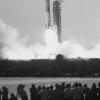 Der Anfang von der Erfüllung eines Menschheitstraums: Das Archivfoto vom 16. Juli 1969 zeigt den Start der Saturn V-Rakete mit der Raumfähre Apollo 11 in Cape Kennedy/USA. 