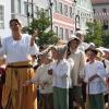 Gänse, Ochsen, bepackte Esel: Beim Einzug der Bauern und Handwerker auf das Frundsbergfest gab es viel zu sehen.