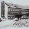 Die Wäsche- und Schürzenfabrik Gerhard Rösler in Babenhausen, circa 1958.