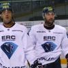 Nach elfjähriger Unterbrechung nun beim ERC Ingolstadt wieder vereint: John Laliberte (links) und Sean Sullivan (rechts), die bereits in Boston Teamkollegen waren.