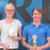 Sie sind die neuen Meringer Clubmeister im Tennis: Pia Seitz (links) und Andreas Ludwig. 