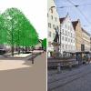 Die Alt-Augsburg-Gesellschaft wirbt für mehr Bäume in der Maximilianstraße – so könnte sich der Anblick dann einem Entwurf zufolge verändern.