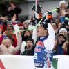 Thomas Dreßen jubelt nach seinem Abfahrtssieg beim Hahnenkamm-Rennen in Kitzbühel.