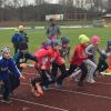 Auch die Kleinen hatten beim LAZ-Crosslauf in Thannhausen sichtlich ihren Spaß. Die jüngsten Teilnehmer waren sechs Jahre alt. 	