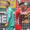 ...gegen den übermächtig erscheinenden FC Bayern gelang ein 1:0-Sieg durch ein Tor von Neuzugang Mergim Berisha...