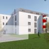 Dieses Modell zeigt, wie das fertige Gebäude am Lechring 13 in Untermeitingen aussehen wird.22 Wohnungen sollen dort entstehen. Die Maßnahme des Landkreises Augsburg soll gezielt Geringverdienern helfen.
