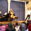 Der Pianist Clemens Kröger, der Cellist Daniel Sorour und der Erzähler Michael Ransburg mit „Peter und der Wolf“ in Mertingen. 	 	