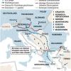 Karte zur Balkanroute, Grenzschließungen und Grenzkontrollen im Schengenraum;