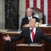 US-Präsident Donald Trump bei seiner Ansprache zur Lage der Nation vor dem Kongress in Washington.