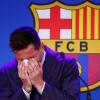 Lionel Messi verlässt den FC Barcelona und war zu Beginn der Pressekonferenz sichtlich ergriffen.