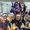Walter Liepert, Helmut Englisch (von links) und Manfred Hafner aus den Gersthofer Ortsteilen Edenbergen und Batzenhofen trafen Rosi Mittermaier bei der Skiweltmeisterschaft in Vail/Colorado.