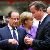 Wer hört wen ab? Francois Hollande (l), David Cameron und Angela Merkel beim EU-Gipfel.