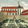 Die Abtei St. Ulrich mit dem kunstvoll gestalteten Hof um 1780. 