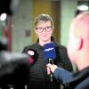 Katrin Albsteiger (CSU) wird neue Oberbürgermeisterin von Neu-Ulm. Am Sonntagabend stellte sie sich im Landratsamt den Fragen der Journalisten. Zum Jubeln war ihr wegen der Corona-Krise nicht zumute.  	