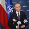Der polnische Präsident Andrzej Duda spricht auf einer Pressekonferenz nach der Sitzung des Regierungsausschusses für Landesverteidigung und Verteidigungsangelegenheiten.