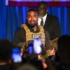 US-Rapper Kanye West tritt bei der ersten Veranstaltung seit Bekanntgabe seiner Präsidentschaftskandidatur auf.