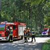Zwischen Affaltern und Lützelburg waren 200 Feuerwehrleute im Einsatz Simuliert wurde ein von Pfadfindern ausgelöster Waldbrand.