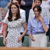 Können sich angeblich nicht leiden: Kate und Meghan im Juli bei einem Tennismatch in Wimbledon. 