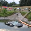 Das Auto eines 60-Jährigen landete bei Limbach in einem Regenauffangbecken.