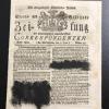 Eine nachträglich zensierte Zeitungsausgabe vom 11. Juni 1800. Die komplette Auflage des Hamburgischen Correspondenten vom Mittwoch, den 11. Juni 1800 musste auf obrigkeitlichen Druck hin passagenweise geschwärzt werden.