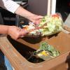 Ob das in die braune Tonne darf? Jein! Gemüseabfälle wie der übriggebliebene Salat kann in den Biobehälter, wie auch andere Reste, etwa Zwiebel- und Kartoffelschalen. Die transparente Plastikbox dagegen auf gar keinen Fall. Auch nicht Biokunststoff-Verpackungen, die eine lange Zersetzungszeit aufweisen.  	