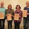 Mit der goldenen Verdienstnadel wurden beim TUS Tiefenbach geehrt (von links): Hermann Deufel, Brigitte Reul, Gisela Lehmann und Ulrike Wahl. 