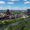 Das Werk von Arcelormittal in Eisenhüttenstadt auf beiden Seiten des Oder-Spree-Kanals (Luftaufnahme mit einer Drohne).