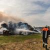 Auf einem Hof am Ortsrand von Laub gab es einen Großbrand.