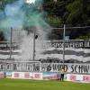 Die Fankurve des SSV-Ulm-Fans beim Pokalfinale in Stuttgart. Die Ulmer sind zum ersten Mal nach 1997 wieder WFV-Pokalsieger und feierten im Stadion friedlich. Andere „Fans“ sollen sich im Zug auf der Rückfahrt nach Ulm mehr als nur danebenbenommen haben. „Bis heute Morgen war unsere Welt noch in Ordnung.“