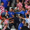 Ein Teil der kroatischen Fans prügelte sich untereinander.