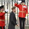 Prinz Harry, Herzog von Sussex, kommt vor der Krönungszeremonie von König Charles III. und Königsgemahlin Camilla in der Westminster Abbey an.