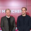 Die Führung des FC Bayern:  Vorstandsvorsitzender Oliver Kahn, Trainer Thomas Tuchel und Sportdirektor Hasan Salihamidzic.