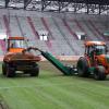 Nach Saisonende wurde der Platz in der WWK-Arena abgefräst. Zu Saisonbeginn soll er wieder in einem Topzustand sein.