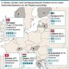 Karte zu Regierungsbeteiligungen rechtspopulistischer Parteien in Europa, Nr. 24121, Hochformat: 90 x 105 mm, Redaktion: A. Stober, Grafik: R. Mühlenbruch