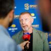 Boris Becker, ehemaliger deutscher Tennisspieler, gibt im Anschluss an die Pressekonferenz ein Interview.
