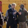 Christopher Nolan (links) mit seinem Hauptdarsteller John David Washington beim Dreh seines Films „Tenet“, der kommenden Donnerstag in den Kinos startet.